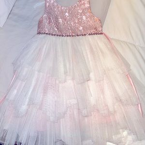 Girls NEW size 5 Pink w/diamond detail formal dress + matching Carters shoes